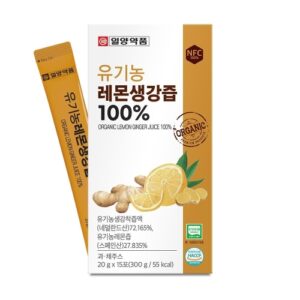 면역력강화+소화촉진+피로회복까지 일양약품 유기농 레몬생강즙 20g x 15포