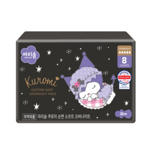 마리솜 쿠로미 순면소프트 오버나이트 생리대 8개입 (32cm)