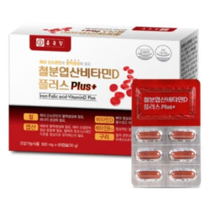체내 산소운반과 혈액생성을 위한 종근당 철분 엽산 비타민D Plus+ 비타민B 구리 500mg X 60캡슐(30g)