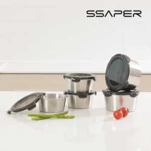 셰퍼 모노락 스텐 원형 밀폐용기 5종 세트(350mlX3+550mlX2)